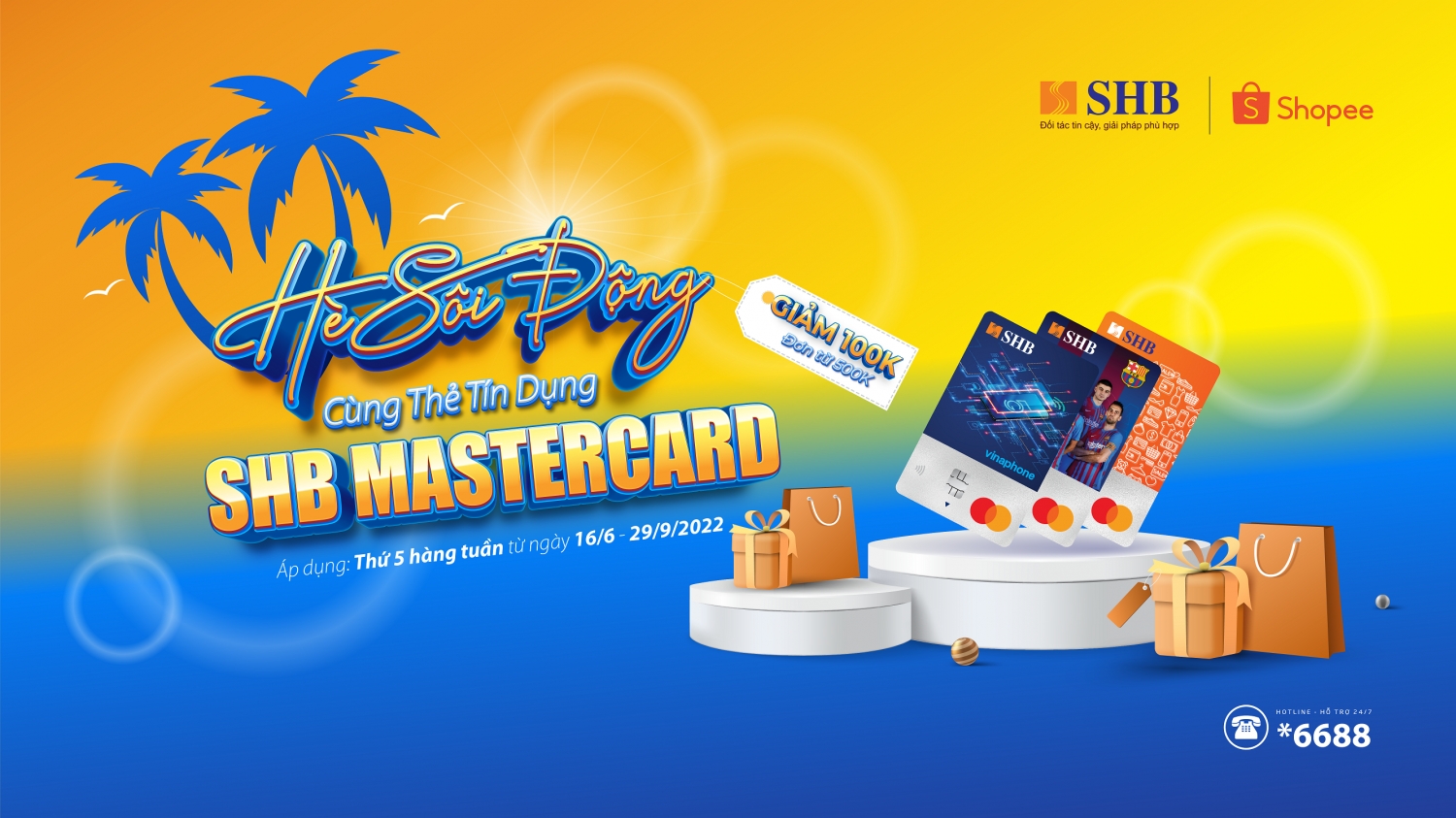 Giảm ngay 100.000 VND khi thanh toán bằng thẻ tín dụng SHB Mastercard tại Shopee
