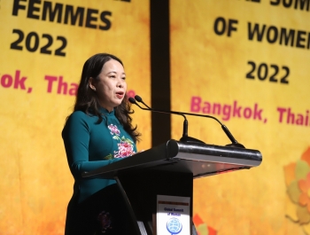 Phó Chủ tịch nước Võ Thị Ánh Xuân phát biểu tại lễ khai mạc Hội nghị Thượng đỉnh Phụ nữ Toàn cầu năm 2022