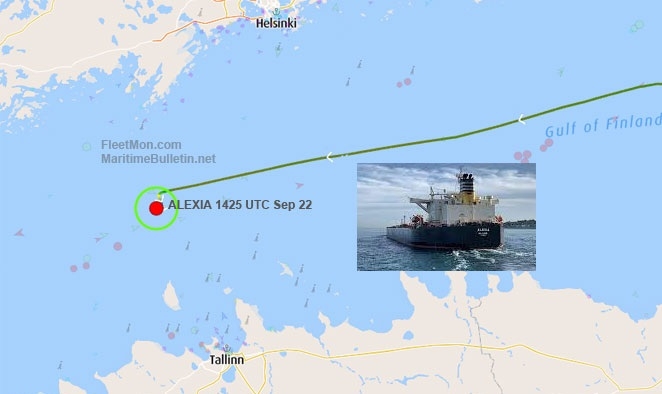 Cháy tàu chở dầu Alexia ở Vịnh Phần Lan