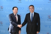 Phó Thủ tướng Lê Minh Khái làm việc với Phó Tổng giám đốc WTO Trương Hướng Thần