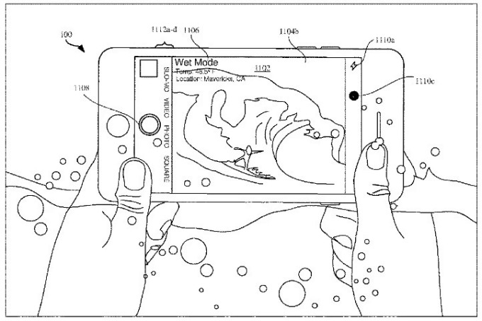 Apple lộ bằng sáng chế mới cho phép iPhone hoạt động dưới mưa