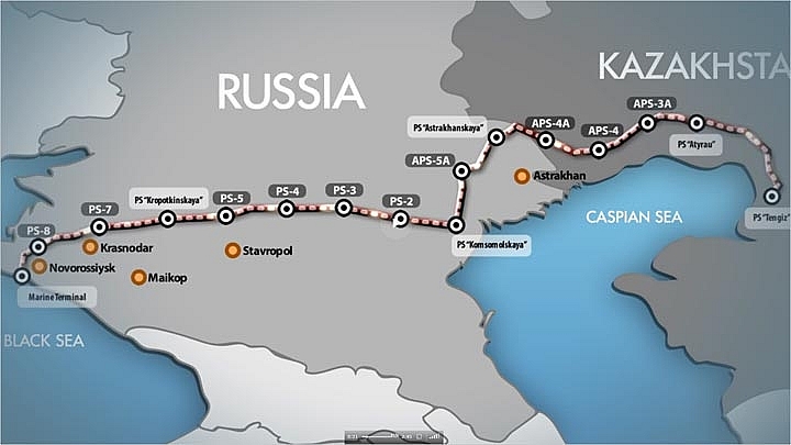 CPC giảm đáng kể lượng dầu thông qua đường ống Tengiz-Novorossiysk