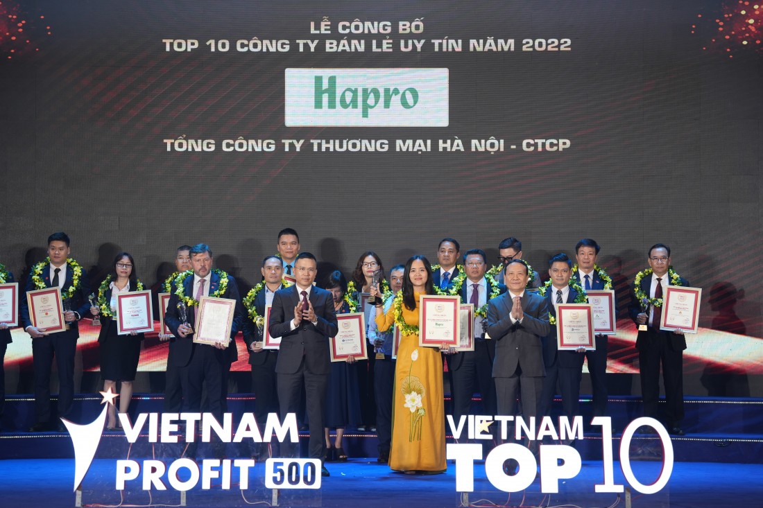 Hapro 5 lần liên tiếp lọt  TOP 10 Công ty Bán lẻ Uy tín năm 2022